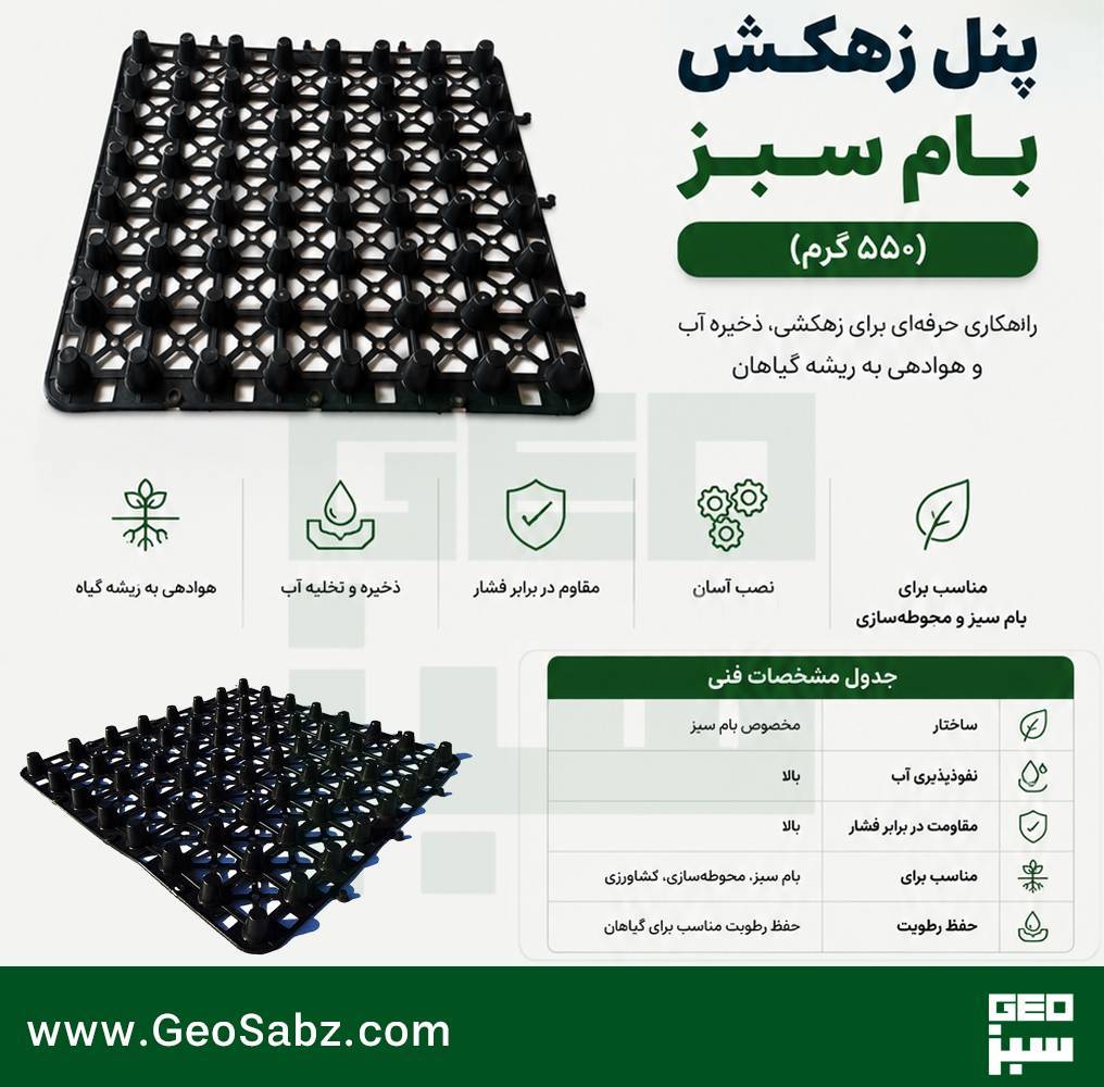 پنل زهکش بام سبز
