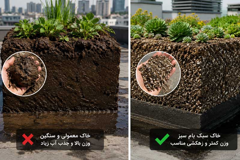 مهمترین عوامل افزایش وزن بام سبز